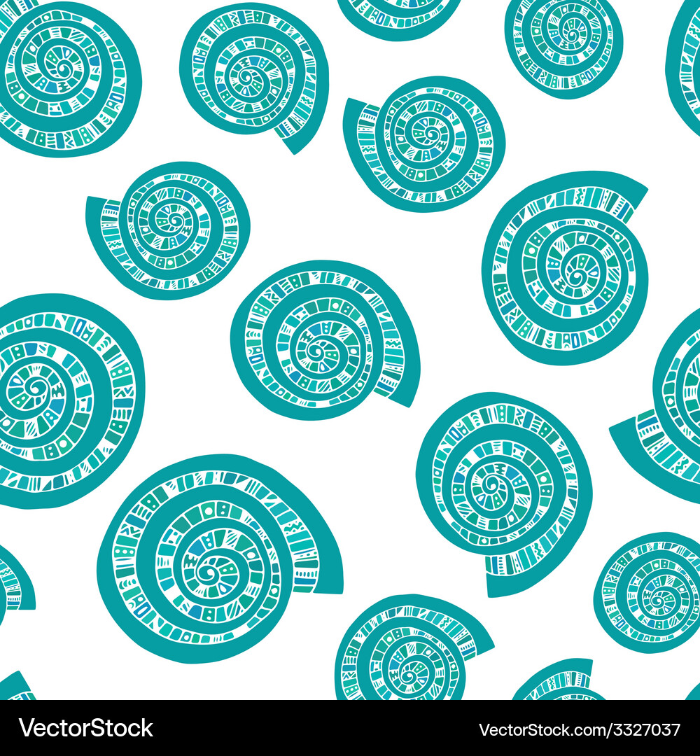 Seashell seamless pattern Vector Image