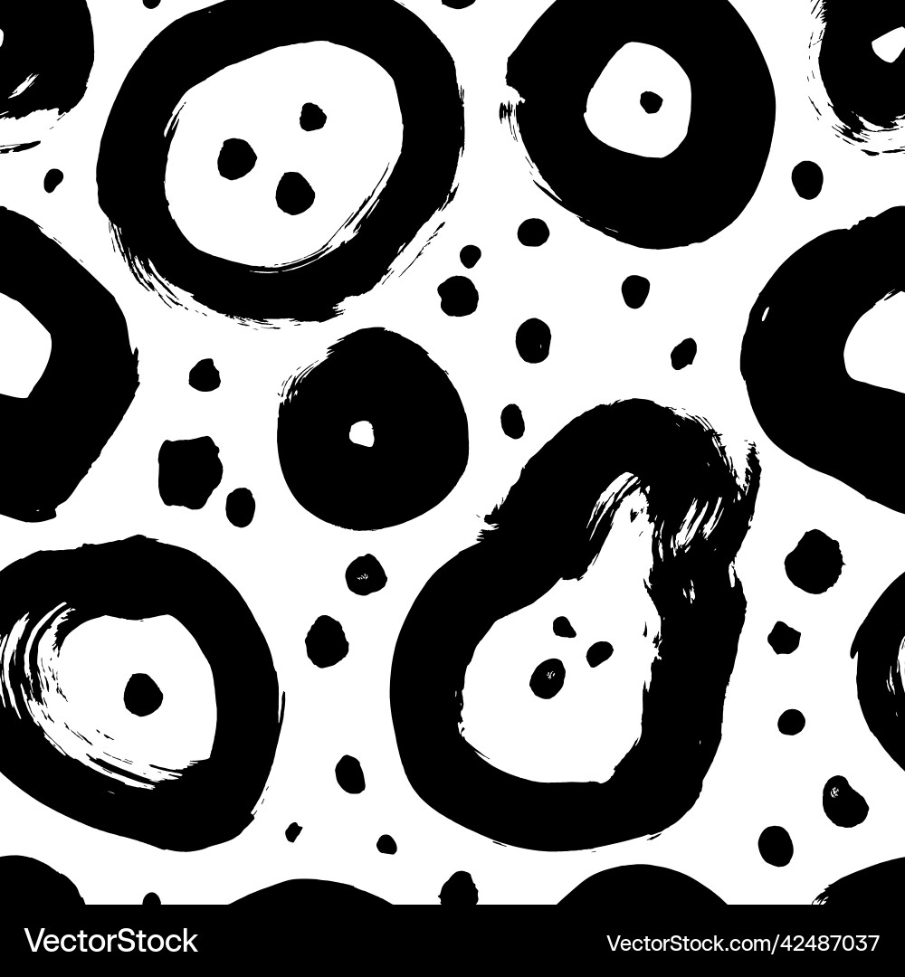 Sketchy bold and tiny circles seamless pattern Sketchy bold and tiny circles seamless pattern vector image