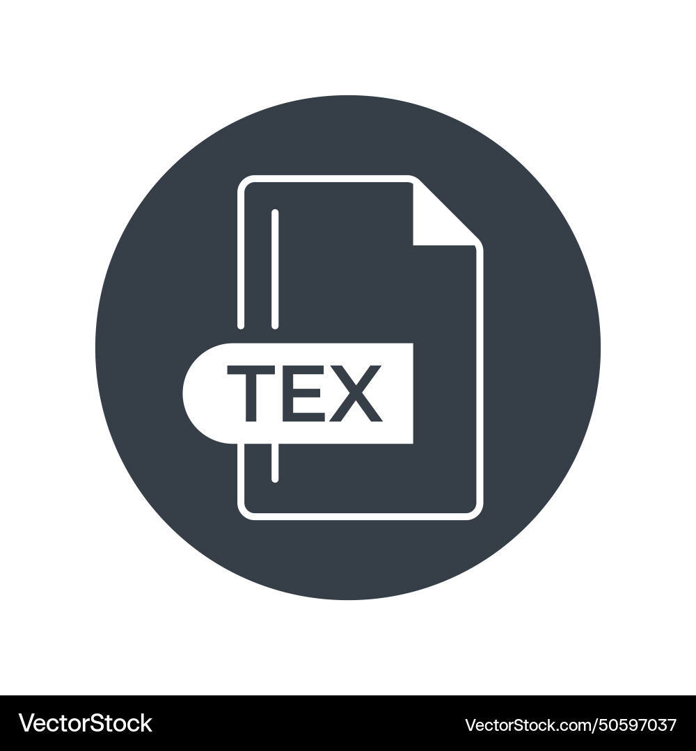 Tex file format icon extension filled Vector Image