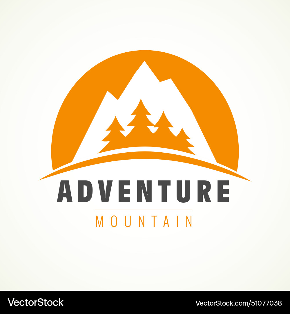 Adventure mountain tree logo – Royalty-Free Vector | VectorStock