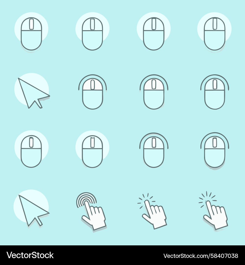 Computer Mouse & Cursor Icons Vector Image