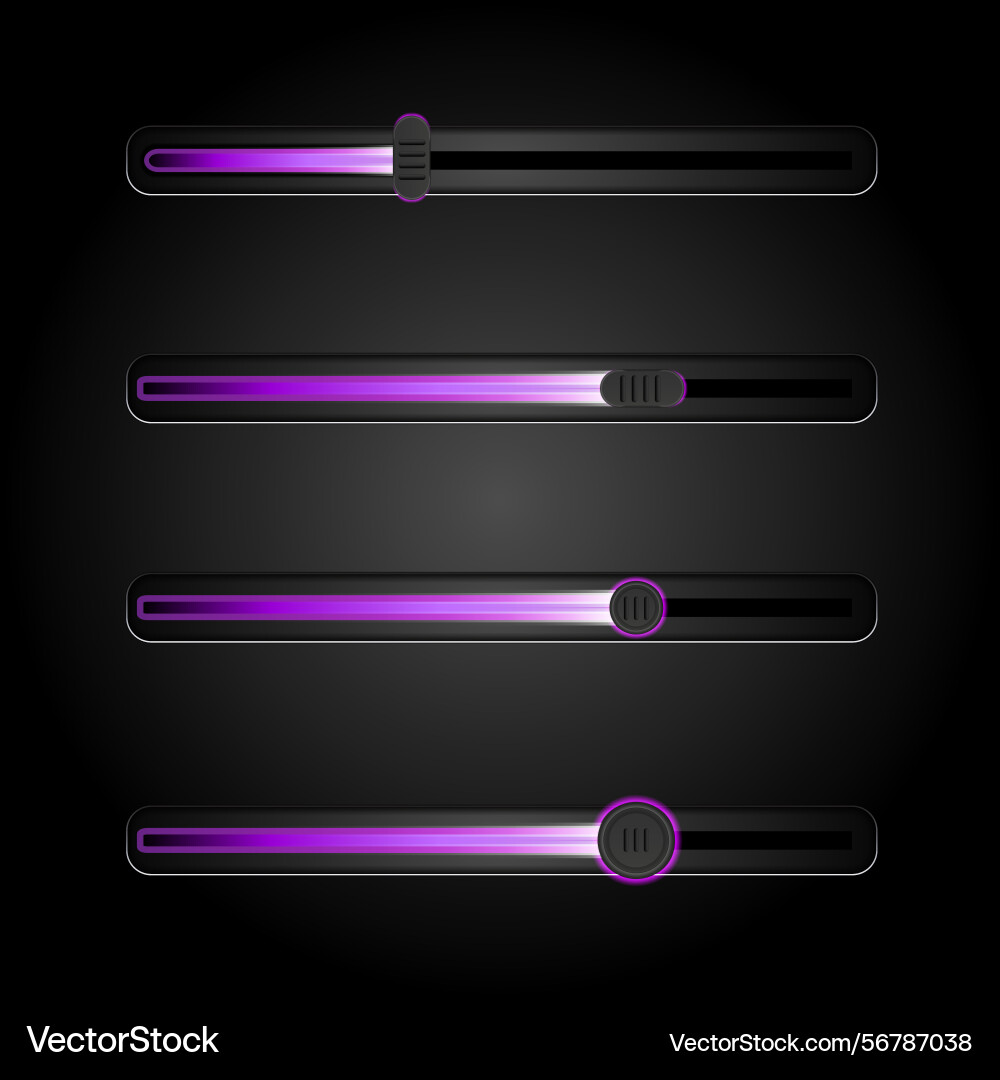 Five horizontal progress bars with gradient colors vector image