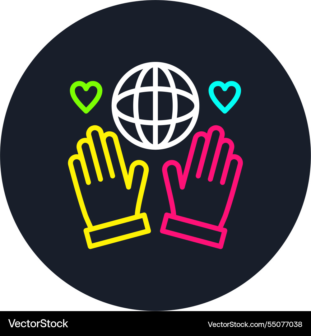 Globe line multi color icon Vector Image
