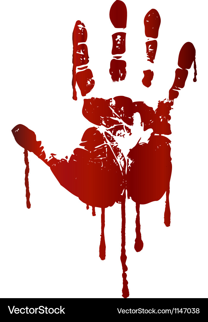 Horror Bloody Handprint Vector Image