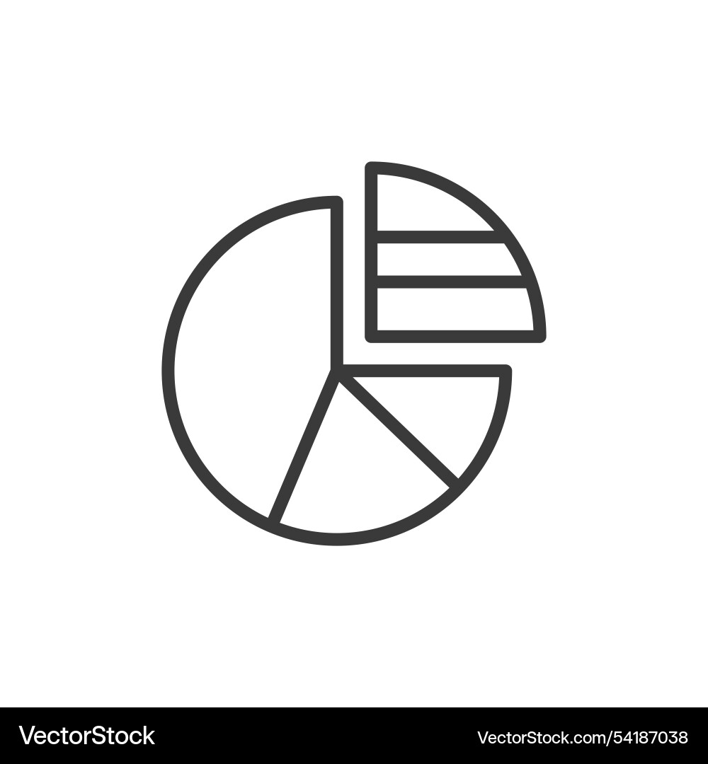 Pie chart icon in line design graph Pie chart icon in line design graph vector image