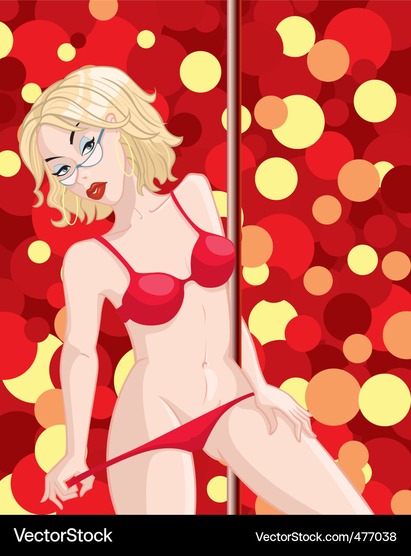Stripper Dancer in Lingerie Vector Image