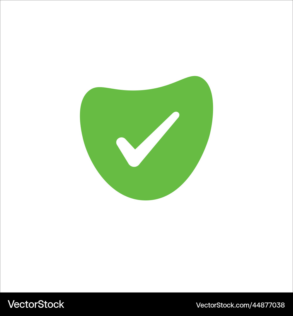 Tick in green blob checkmark icon ok button Vector Image