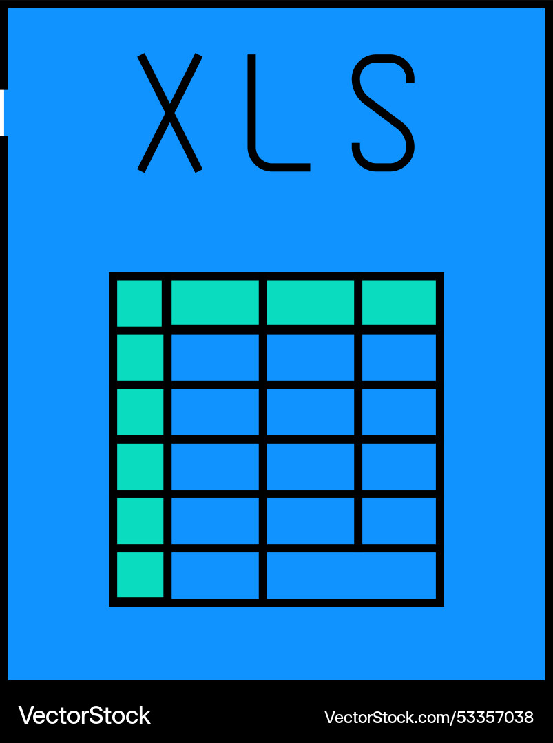 Xls file format document icon color vector image