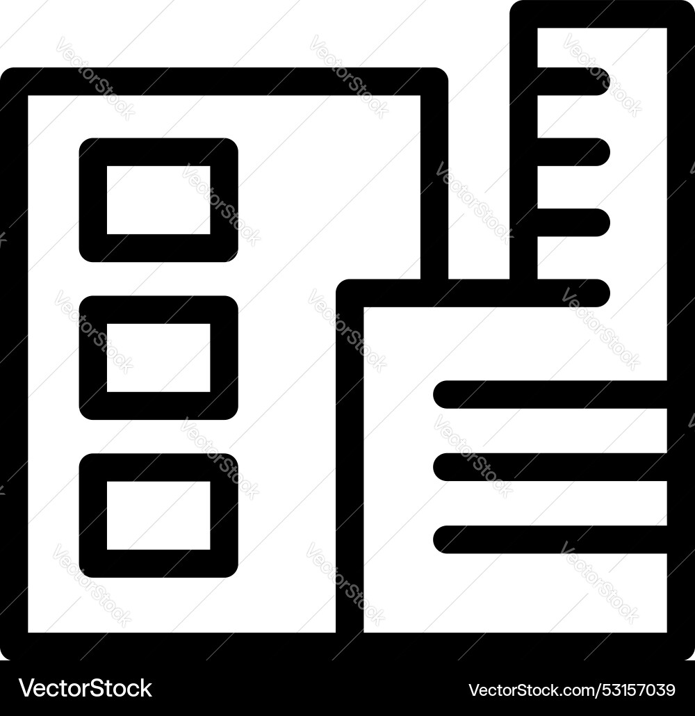 Architect designing building plan with ruler icon Architect designing building plan with ruler icon Vector Image