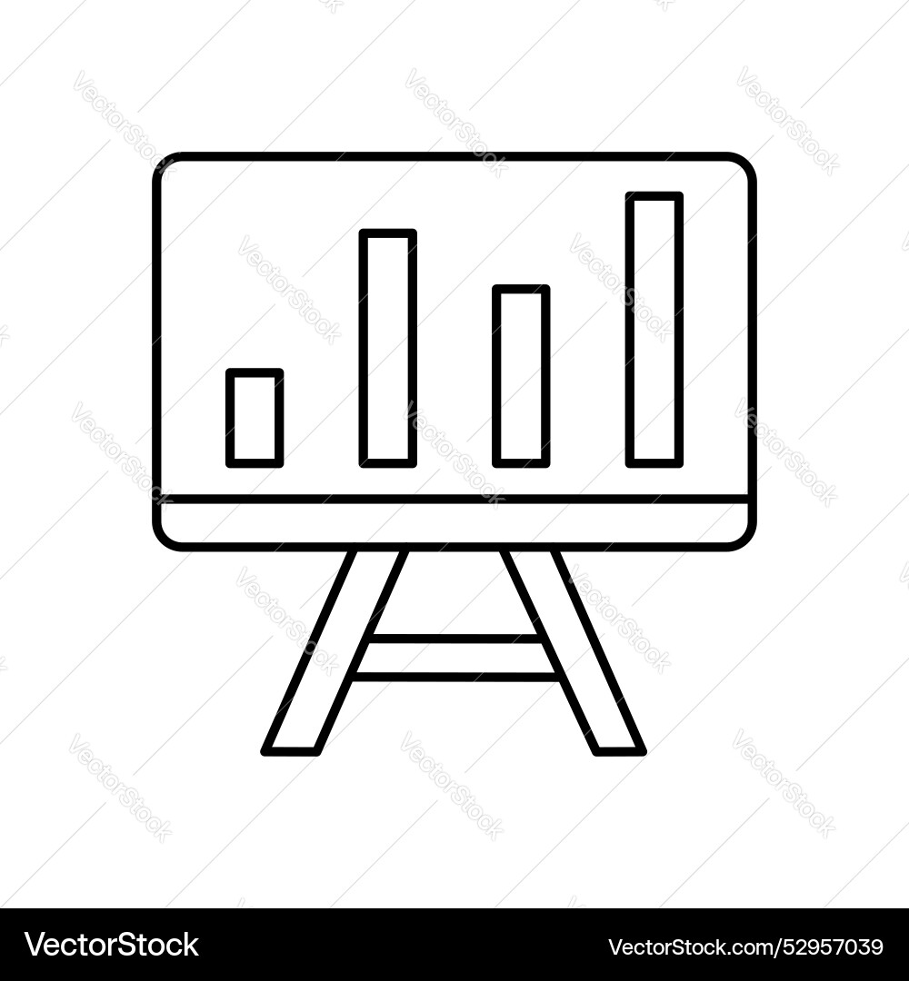Bar chart icon outline style design isolated Vector Image