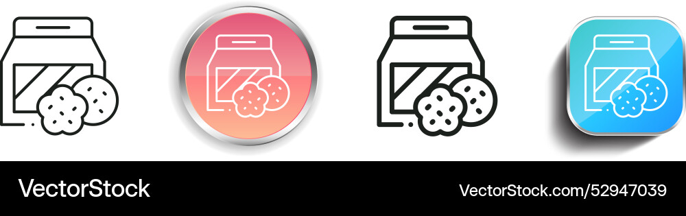 Cookies icon thin linear regular and button style vector image