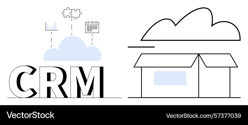 Crm integration with cloud-based solutions vector image