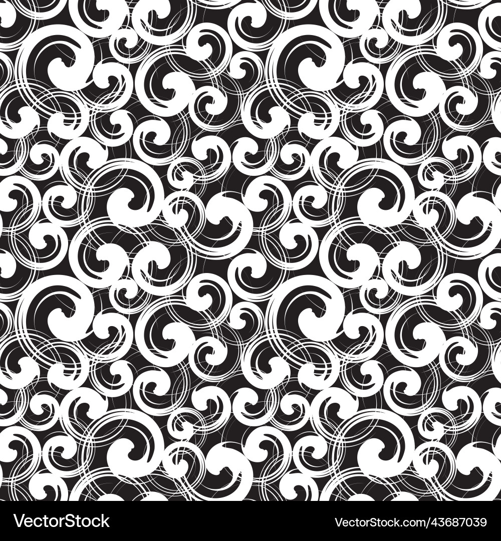 Curl or spiral swirl seamless pattern Curl or spiral swirl seamless pattern vector image