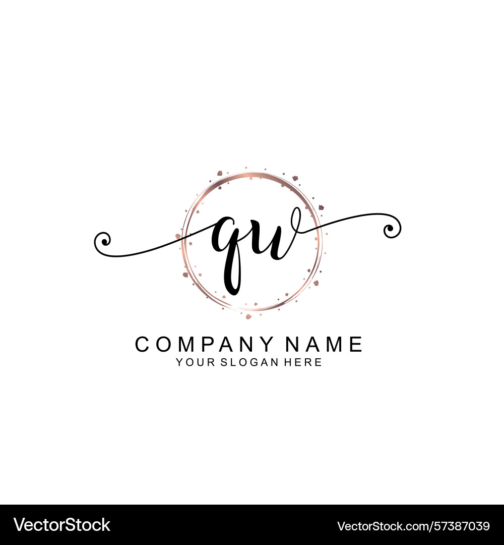 Elegant qw initial logo collection with modern Vector Image