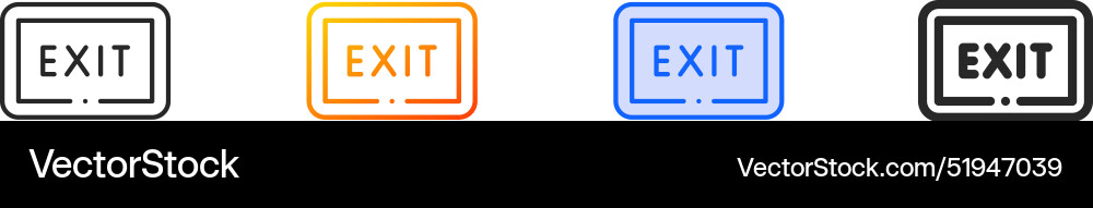 Exit iconthin linear gradient blue stroke Exit iconthin linear gradient blue stroke vector image