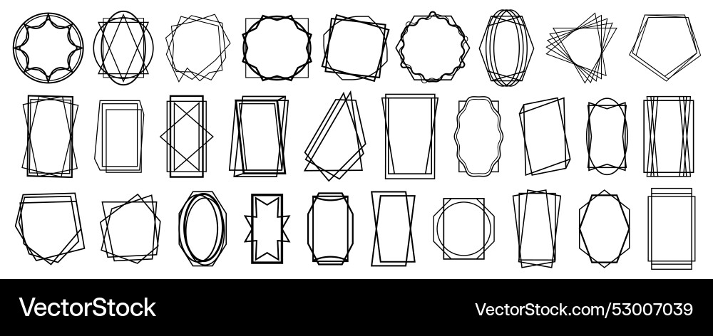 Geometric polyhedron abstract frames Geometric polyhedron abstract frames vector image