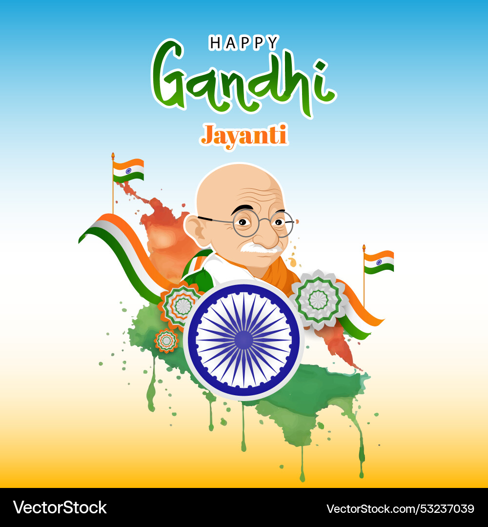 Happy gandhi jayanti Royalty Free Vector Image