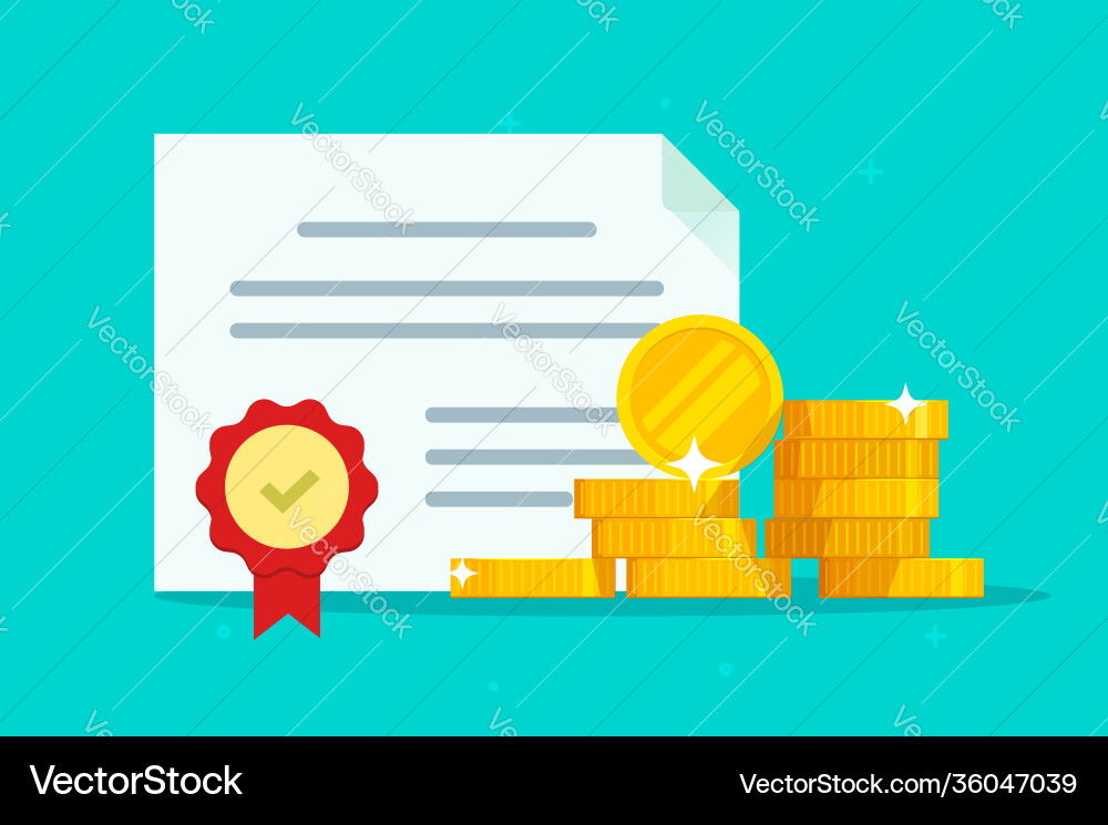 Investment bond or stock obligation document Investment bond or stock obligation document vector image