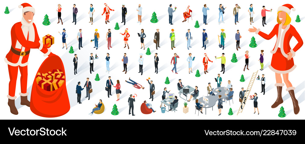Isometric 3d flat design people Royalty Free Vector Image