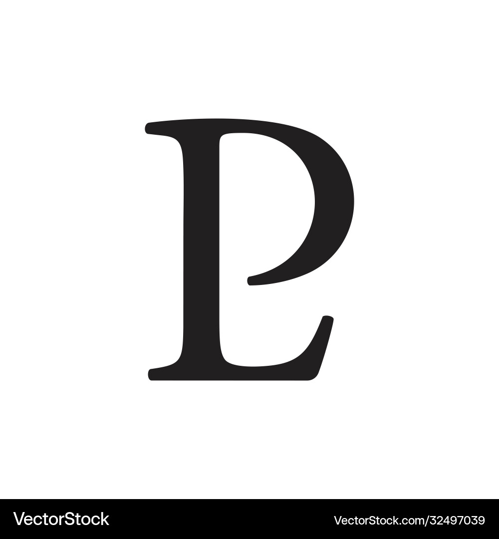Linked Font Logo - PL Initial vector image
