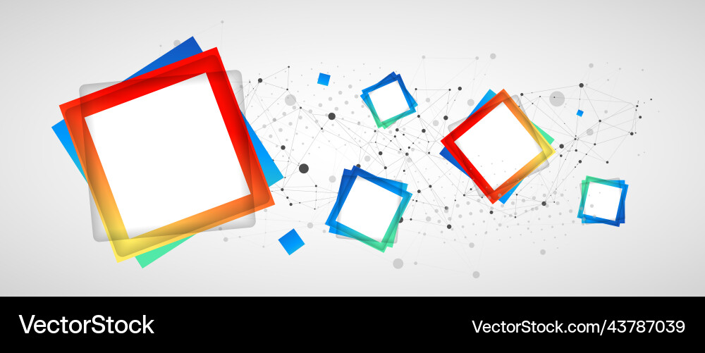 Multicolored squares arranged on a plexus Multicolored squares arranged on a plexus vector image