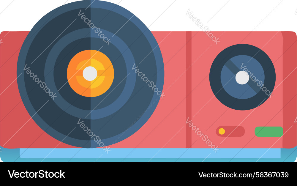 Retro Record Player Icon Vector Image