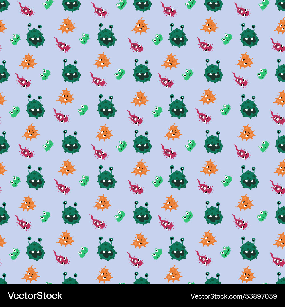 Seamless pattern with bacteria Seamless pattern with bacteria vector image
