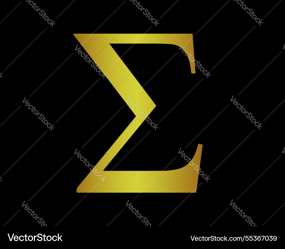 Sigma symbol minimalist design mathematical Sigma symbol minimalist design mathematical vector image