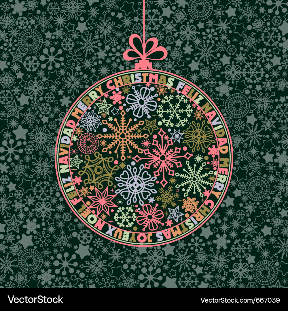 Snowflake Christmas Ball Pattern Vector Image
