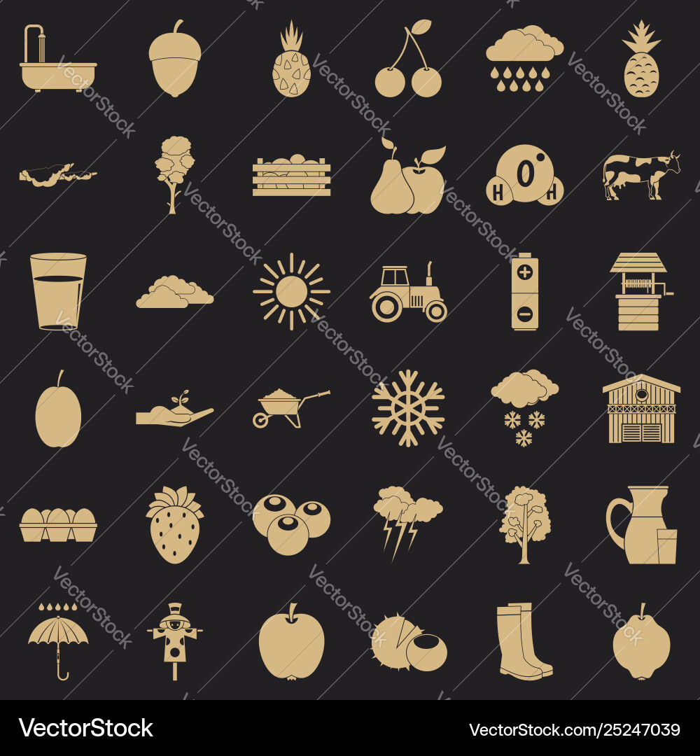 Temperature icons set simple style Vector Image
