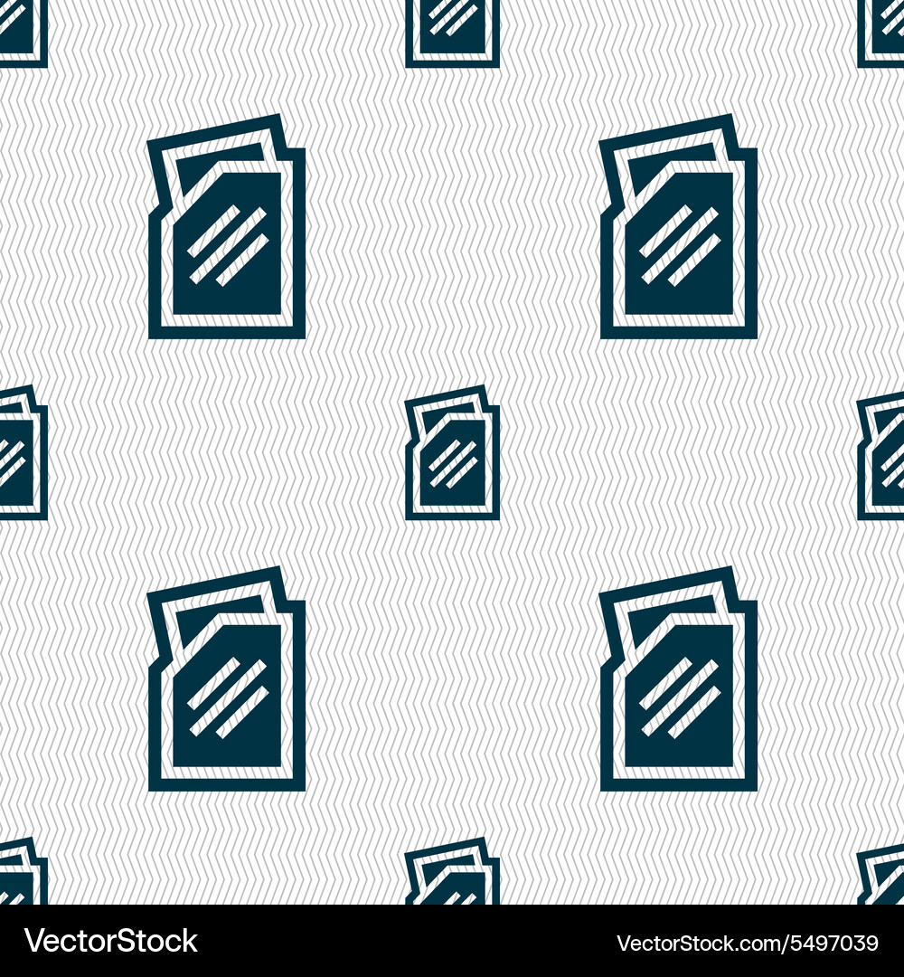 Text file icon sign seamless pattern Vector Image