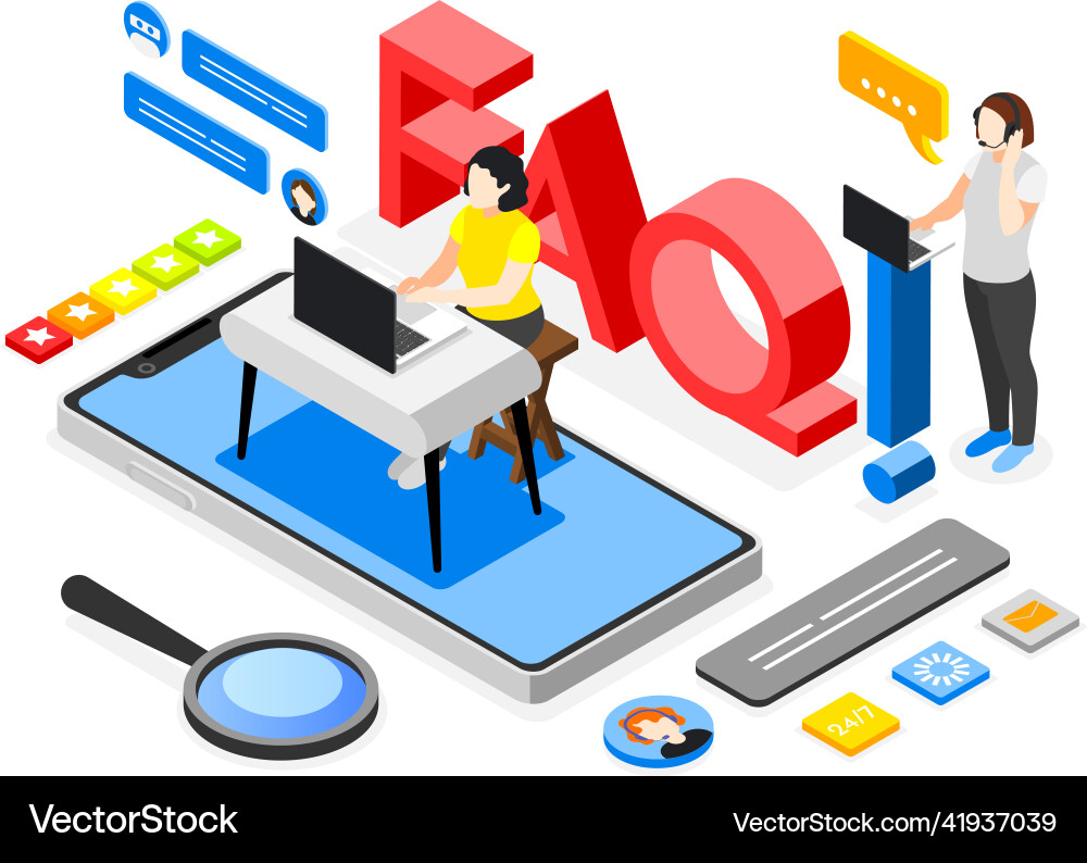 Useful information isometric composition Useful information isometric composition vector image