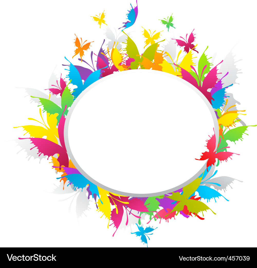 Vibrant Butterfly Splash Frame Royalty Free Vector Image
