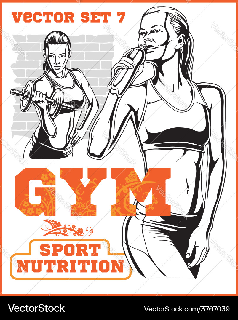 Women's Fitness Gym - Workout Concept Vector Image