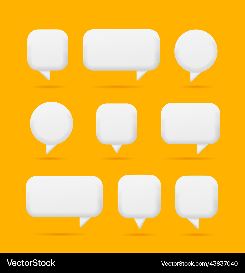 3D Speech Bubbles - Empty Set Vector Image