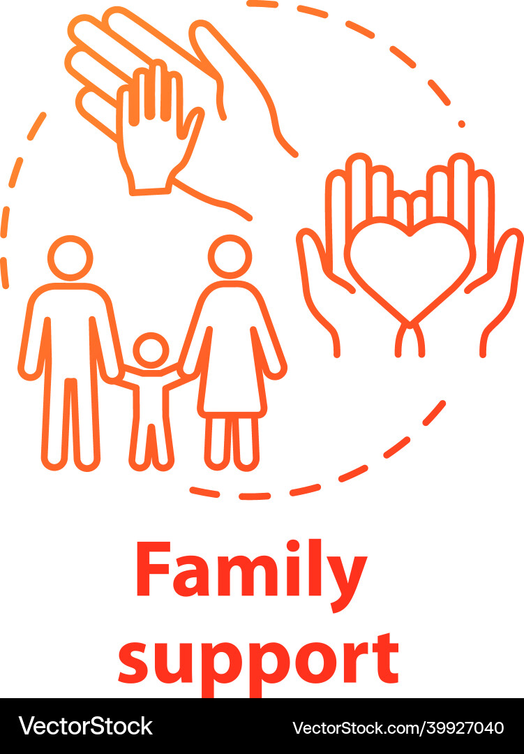 Family support concept icon parental care Family support concept icon parental care vector image