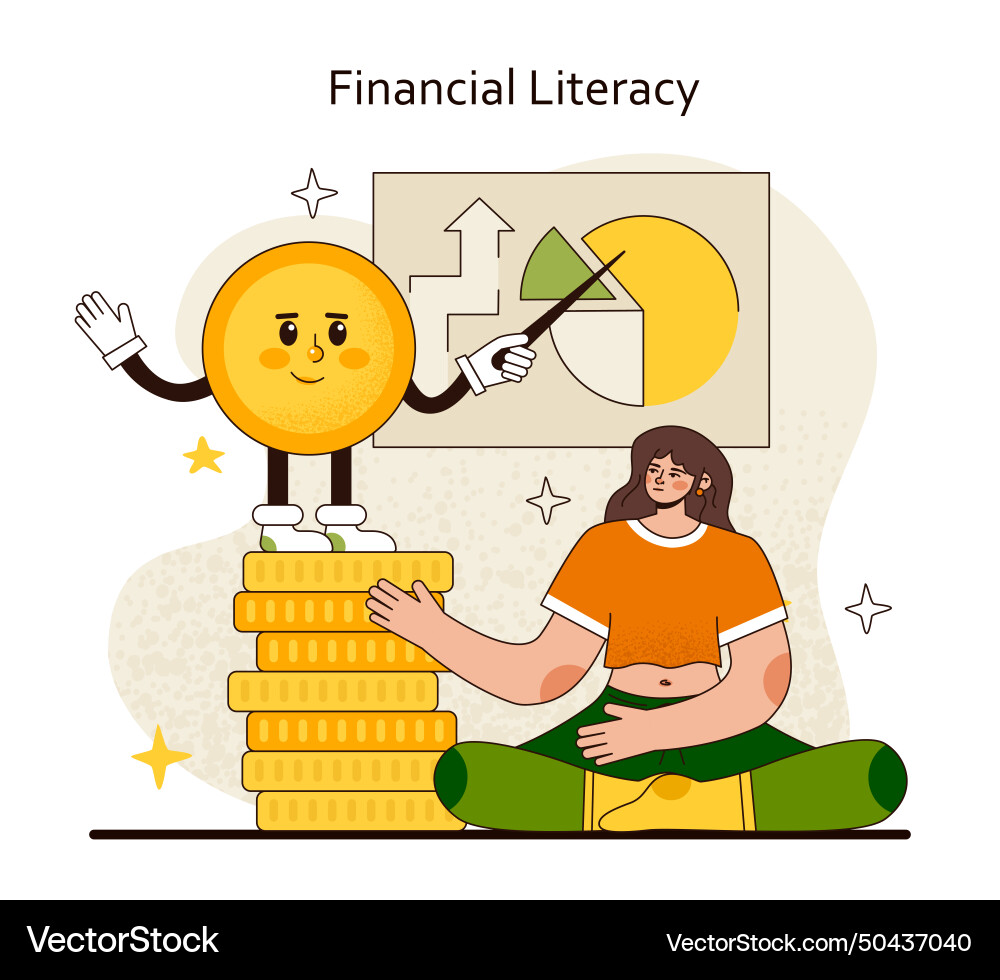 Financial literacy concept grasping money Vector Image