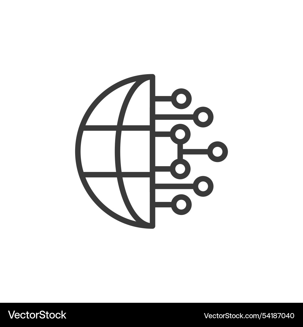 Global digitalization icon in line design Global digitalization icon in line design vector image