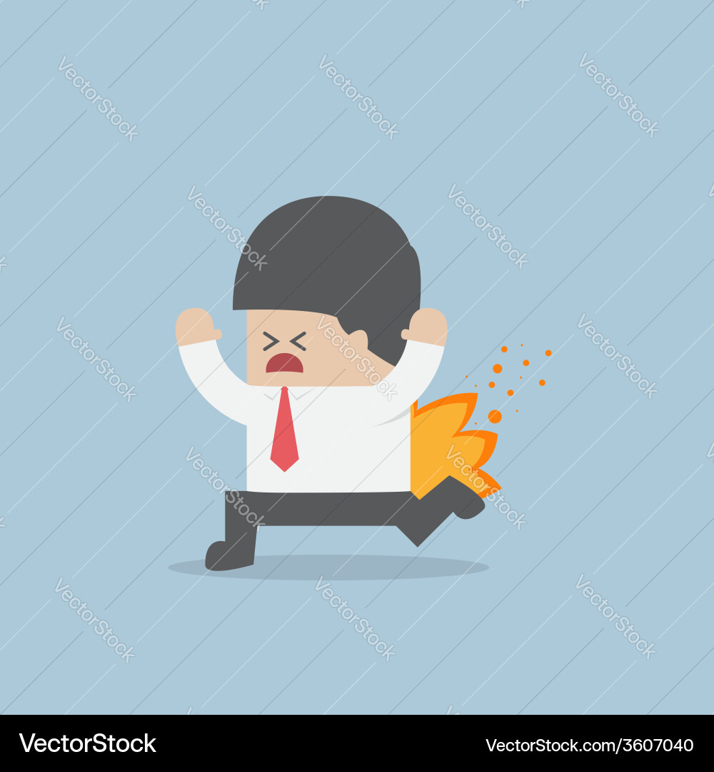 Man Running with Burning Pants vector image