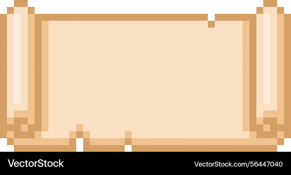 Pixel old scroll 8-bit icon of empty torn papyrus Pixel old scroll 8-bit icon of empty torn papyrus vector image