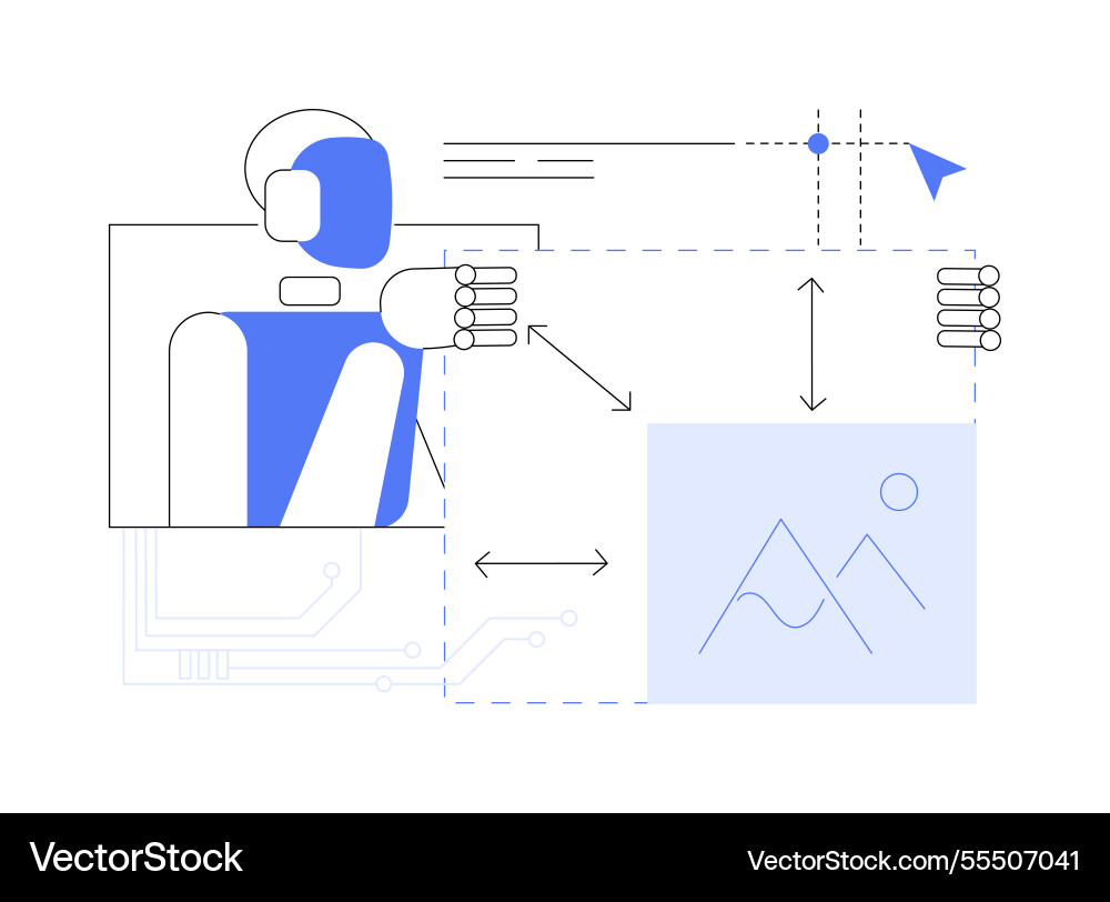 Ai-enhanced image resizing abstract concept Ai-enhanced image resizing abstract concept Vector Image