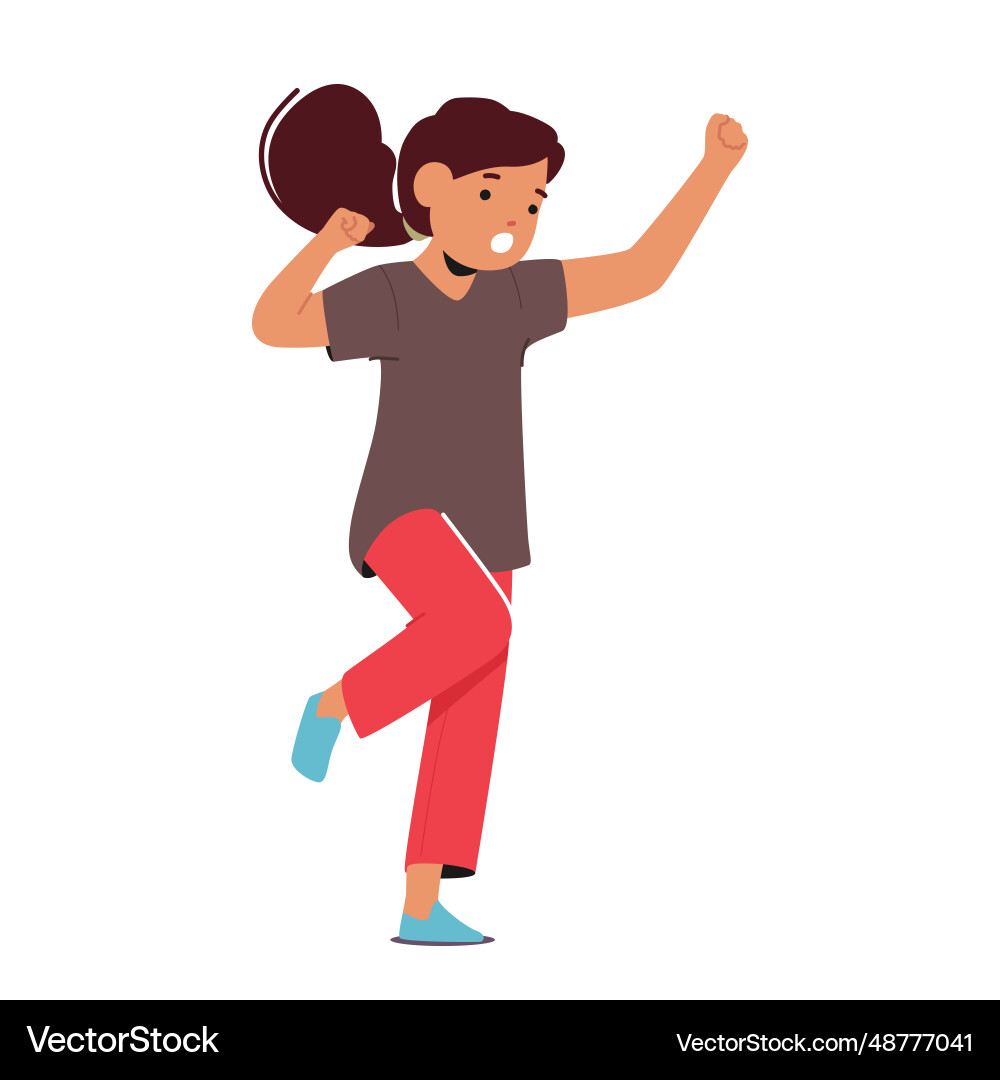 Child girl character displaying hyperactivity Child girl character displaying hyperactivity vector image