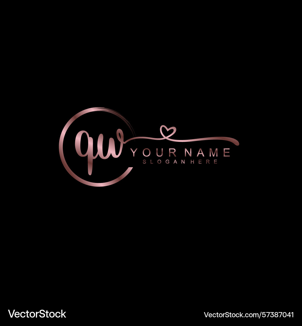 Elegant qw initial handwriting logo collection Elegant qw initial handwriting logo collection Vector Image