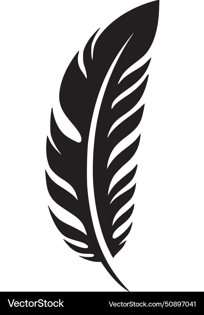 Feather - black and white Royalty Free Vector Image