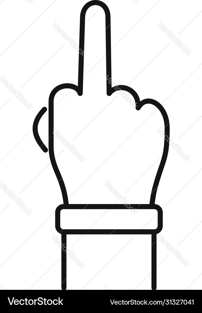 Finger up icon outline style Finger up icon outline style vector image