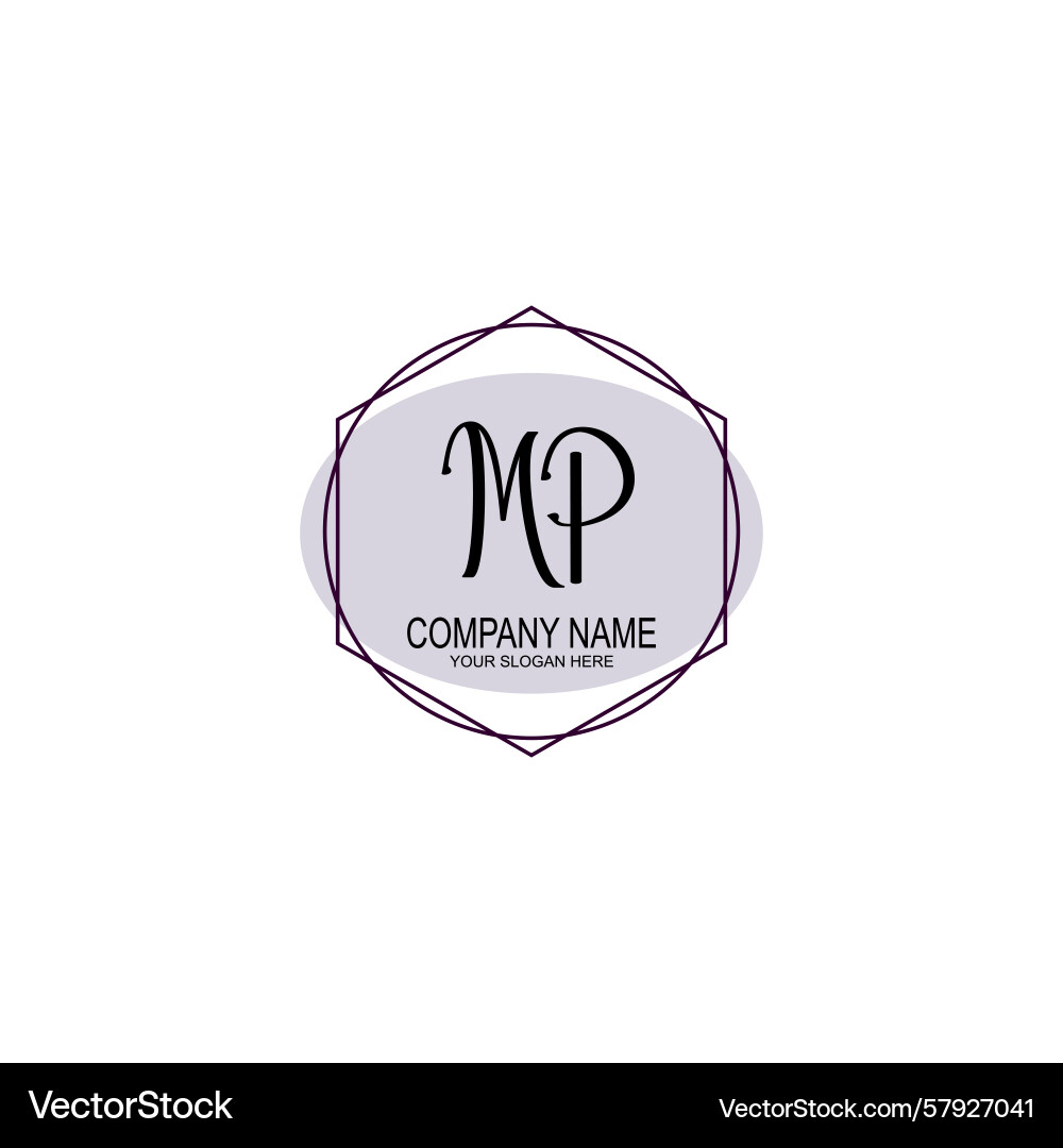 Handwriting logo concepts with initial mp Vector Image