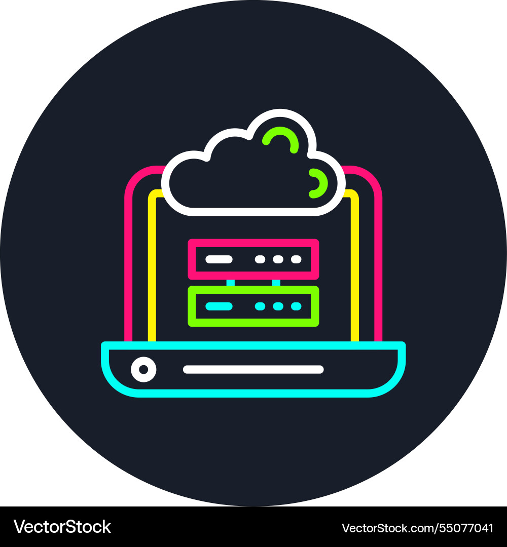 Hosting line multi color icon Vector Image
