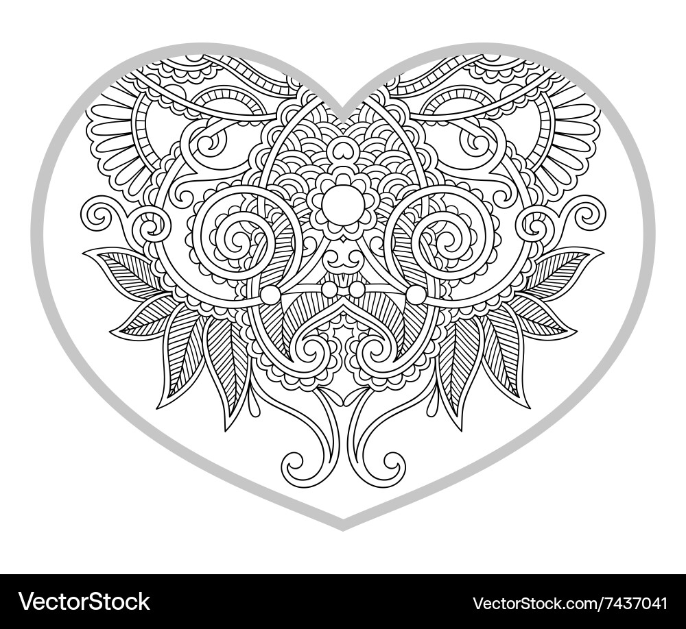 Intricate Heart Zentangle Pattern vector image