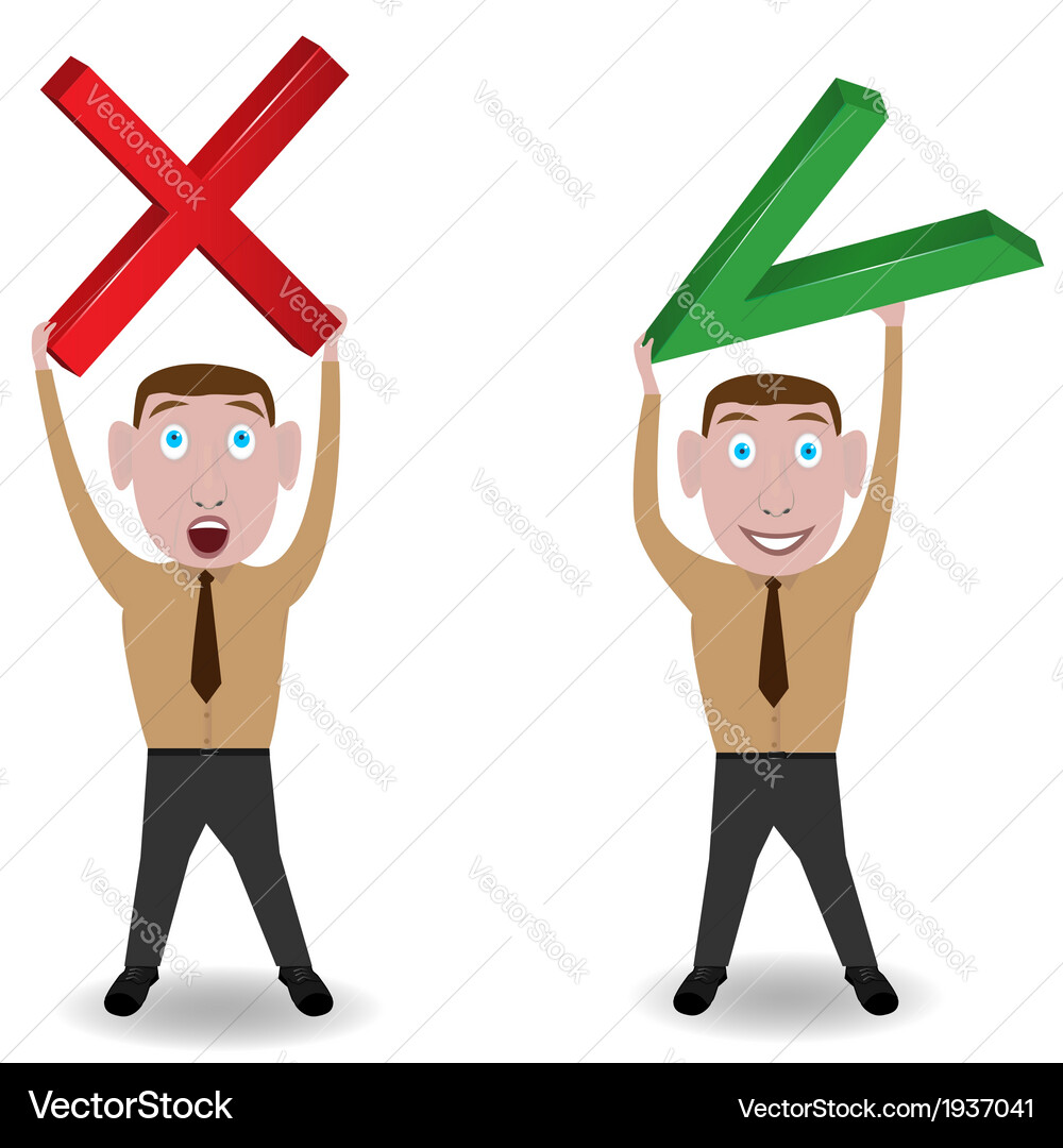 Man with check mark Vector Image