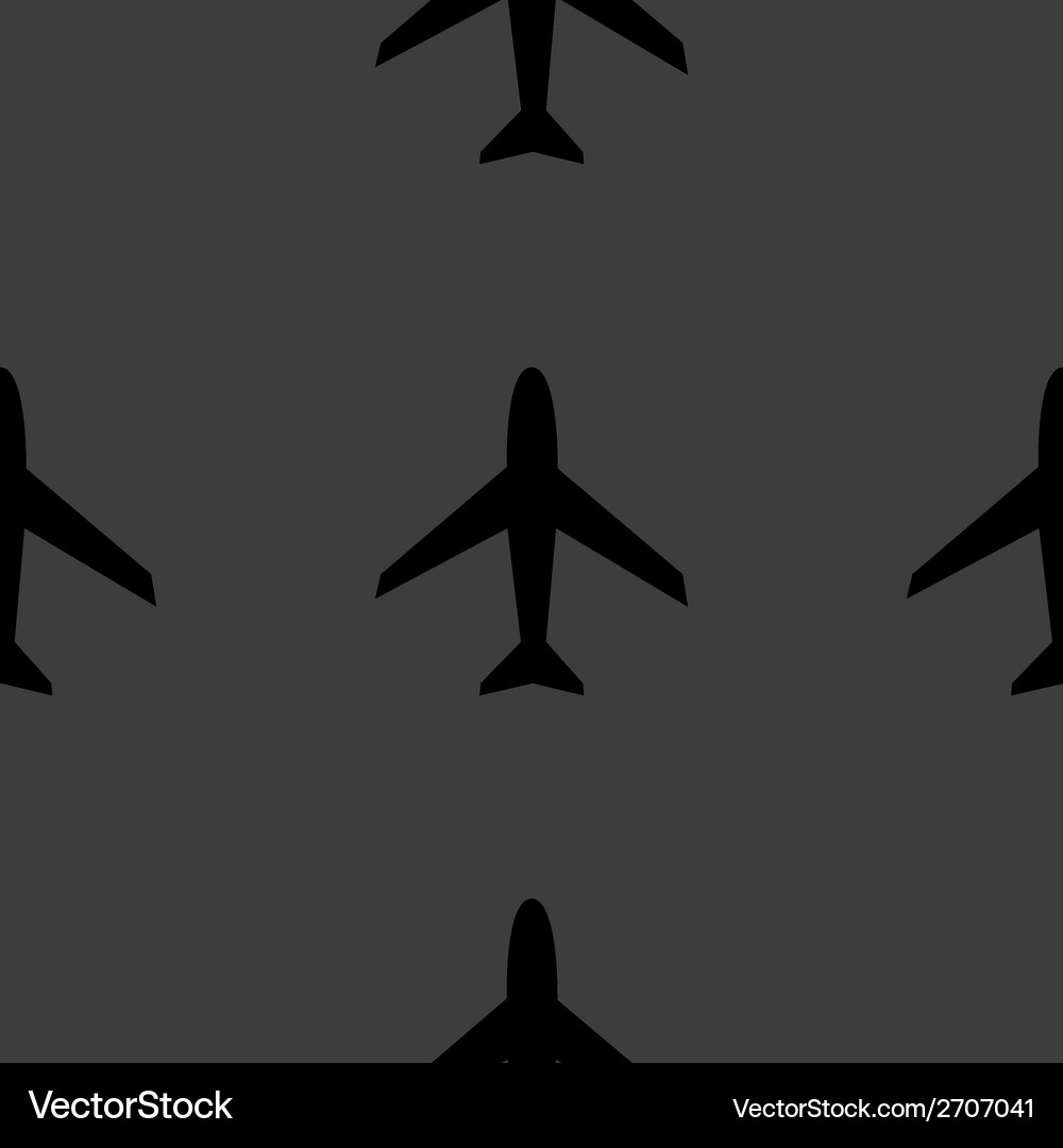 Plane web icon flat design seamless pattern Vector Image